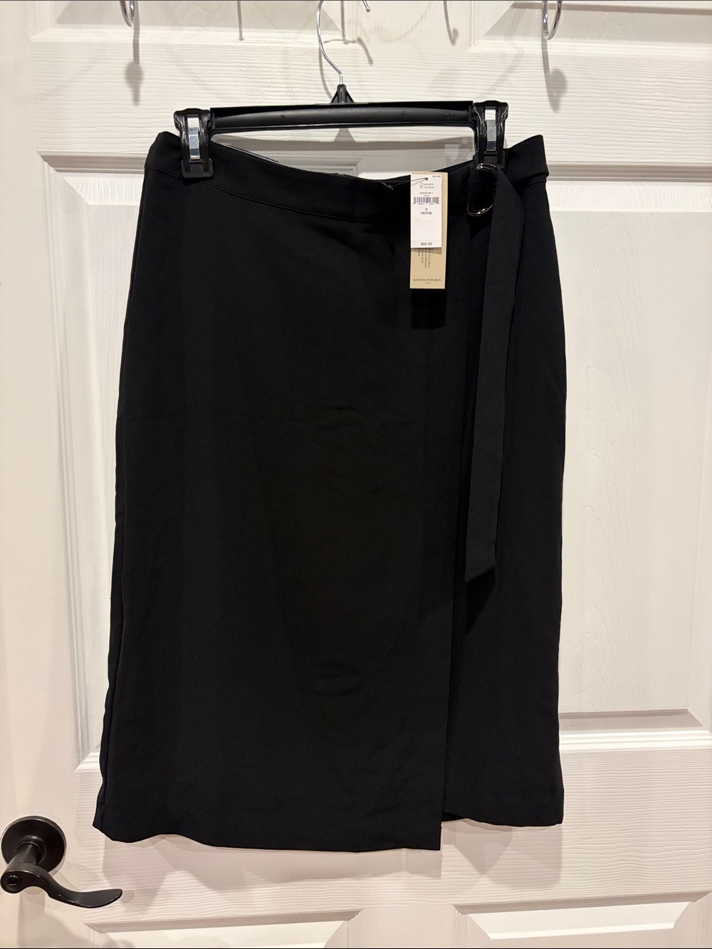 NWT Banana Republic Black Midi Wrap Skirt - 8 Petite